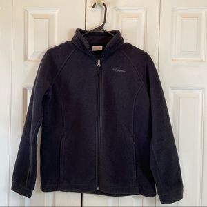 Columbia Black Fleece Zip Up Jacket Coat Unisex XL